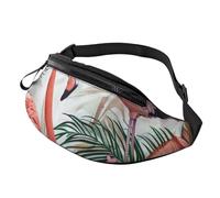 Sac banane imprimé flamant rose avec prise casque, sac banane personnalisé unisexe pour la course à pied, la randonnée, pour homme et femme, Noir , Taille unique