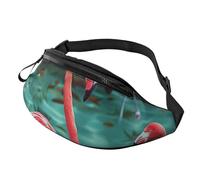 Sac banane imprimé flamant rose avec prise casque, sac banane personnalisé unisexe pour la course à pied, la randonnée, pour homme et femme, Noir , Taille unique, Sacs à dos Sling