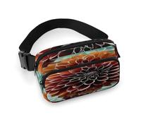 Sac banane imprimé fleur de dahlia pour entraînement, voyage, course décontractée, course à pied, randonnée, cyclisme, fleur de dahlia, 20 x 13 cm, Fleur de dahlia., 7.9 X 5.1 in