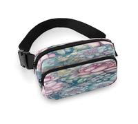 Sac banane imprimé fleurs bleues pour entraînement, voyage, course décontractée, course à pied, randonnée, cyclisme, fleurs de style bleu, 7,9 x 13 cm, Fleurs de style bleu, 7.9 X 5.1 in