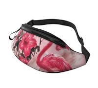 Sac banane imprimé floral flamant rose pour randonnée, cyclisme, course à pied et activités de plein air