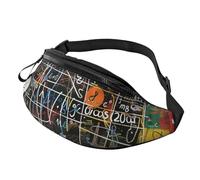 Sac banane imprimé formule mathématique avec prise casque, sac banane personnalisé unisexe pour la course à pied, la randonnée, pour homme et femme, Noir , Taille unique, Sacs à dos Sling