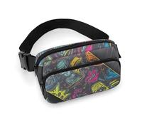 Sac banane imprimé graffiti skateboard pour homme et femme, grand sac de poitrine avec sangle réglable pour l'extérieur, l'entraînement, les voyages, la course décontractée, la planche à roulettes