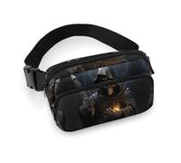 Sac banane imprimé Grim Reaper pour homme et femme, grand sac de poitrine avec sangle réglable pour l'entraînement en plein air, les voyages, la course décontractée, la faucheuse, 20 x 13 cm,