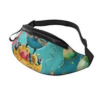 Sac banane imprimé « Happy Birthday » avec prise casque, sac banane personnalisé unisexe pour la course à pied, la randonnée, pour homme et femme, Noir , Taille unique