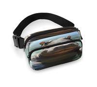 Sac banane imprimé hippopotame mignon pour entraînement, voyage, course décontractée, course à pied, randonnée, cyclisme, hippopotames mignons, 7,9 x 13 cm, Hippopotames mignons, 7.9 X 5.1 in