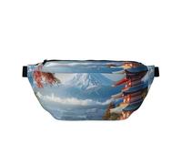 Sac banane imprimé Îles de Norvège pour homme et femme - Sac banane pour voyage, randonnée, Japon Mont Fuji Paysage, Taille unique