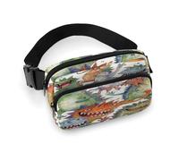 Sac banane imprimé monstres colorés chaotiques pour entraînement, voyage, course décontractée, course à pied, randonnée, cyclisme, 20 x 13 cm, Monstres colorés chaotiques, 7.9 X 5.1 in
