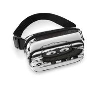 Sac banane imprimé mouton noir et blanc pour entraînement, voyage, course décontractée, course à pied, randonnée, cyclisme, dessin animé noir et blanc, 20 x 13 cm, Mouton noir et blanc, 7.9 X 5.1 in