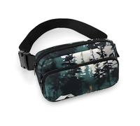 Sac banane imprimé nature sauvage pour homme et femme, grand sac de poitrine avec sangle réglable pour l'entraînement en plein air, les voyages, la course décontractée, le camping dans la nature