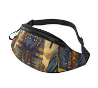 Sac banane imprimé nid d'abeille pour homme et femme - Sac banane de course à pied - Sac banane pour voyage, randonnée, Série Égypte Ancienne Tribe, Taille unique