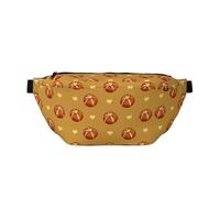 Sac banane imprimé pain beurré avec grande capacité et double poches, adapté pour les voyages et le sport.