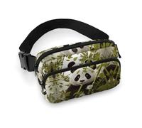Sac banane imprimé panda pour entraînement, voyage, course décontractée, course à pied, randonnée, cyclisme, panda, 7,9 x 13 cm, panda, 7.9 X 5.1 in