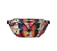 Sac banane imprimé papillon Musica pour homme et femme, sac banane réglable, sac banane de voyage, sac banane de sport, course à pied, randonnée, Noir , Taille unique, Sac à dos de
