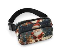 Sac banane imprimé Père Noël pour entraînement, voyage, course décontractée, course à pied, randonnée, cyclisme, Père Noël, 20 x 13 cm, Père Noël, 7.9 X 5.1 in