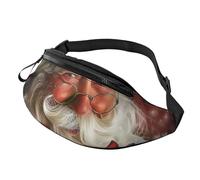 Sac banane imprimé Père Noël pour homme et femme - Sac banane de course à pied - Sac banane pour voyage et randonnée, Merry Christmas Santa Claus, Taille unique