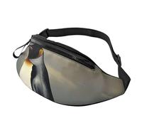 Sac banane imprimé pingouin avec trou pour écouteurs pour homme et femme - Sac banane de sport réglable pour l'extérieur, l'entraînement, la randonnée, Noir , Taille unique, Sac à dos de