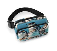 Sac banane imprimé pingouin mignon pour entraînement, voyage, course décontractée, course à pied, randonnée, cyclisme, pingouin mignon, 20 x 13 cm, Adorable pingouin., 7.9 X 5.1 in