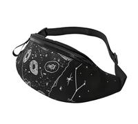 Sac banane imprimé Pizza Constellation pour homme et femme, sac banane avec sangle réglable pour la randonnée, la course, les voyages, le cyclisme, Noir , Taille unique, Sac à dos de