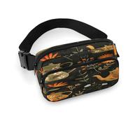 Sac banane imprimé plantes et théière pour entraînement, voyage, course décontractée, randonnée, cyclisme, plantes et théière, 7,9 x 13 cm, Plantes et théière, 7.9 X 5.1 in