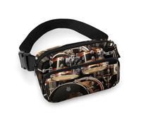 Sac banane imprimé pour homme et femme, grand sac de poitrine avec sangle réglable pour l'extérieur, l'entraînement, les voyages, la course décontractée, ensemble de batterie, 20 x 13 cm, Batterie,