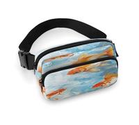 Sac banane imprimé pour la natation dans l'eau, sac banane pour entraînement, voyage, course décontractée, course à pied, randonnée, cyclisme, natation dans l'eau, 20 x 13 cm, Nager dans l'eau, 7.9 X
