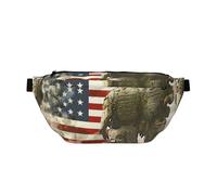 Sac banane imprimé pour le jour commémoratif des soldats militaires américains - Léger - Pour la marche, le cyclisme, la randonnée, les voyages, Noir , Taille unique, Sac à dos décontracté