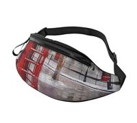 Sac banane imprimé rose violet pour homme et femme - Sac banane de course à pied - Sac banane pour voyage et randonnée, Cabine téléphonique londonienne rouge, Taille unique