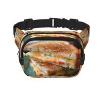 Sac banane imprimé sandwich au fromage pour homme et femme avec sangle réglable pour voyage, randonnée, cyclisme