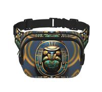 Sac banane imprimé scarabée égyptien avec sangle réglable carrée double couche ceinture unisexe partout