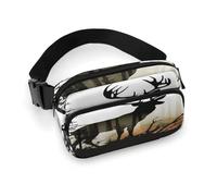 Sac banane imprimé silhouette de cerf pour entraînement, voyage, course décontractée, course à pied, randonnée, cyclisme, silhouette de cerf, 7,9 x 13 cm, Silhouette de cerf., 7.9 X 5.1 in