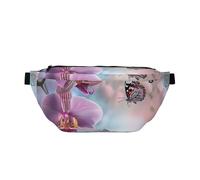 Sac banane imprimé Snow Falling in The Park pour homme et femme, Fleur d'orchidée papillon doux frais printemps, Taille unique