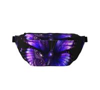 Sac banane imprimé Snow Falling in The Park pour homme et femme, Papillon violet 1, Taille unique