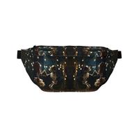 Sac banane imprimé squelette avec sangle réglable pour voyage, course à pied, randonnée