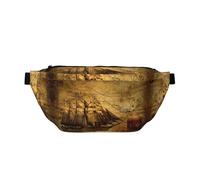 Sac banane imprimé sur le thème des pirates nautiques pour femmes et hommes, grand sac banane pour randonnée, voyage, sac banane facile à transporter