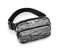 Sac banane imprimé texture argentée pour entraînement, voyage, course décontractée, course à pied, randonnée, cyclisme, texture argentée, 20 x 13 cm, Texture argentée, 7.9 X 5.1 in