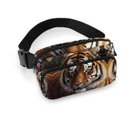 Sac banane imprimé tigre du Bengale pour entraînement, voyage, course décontractée, course à pied, randonnée, cyclisme, 20 x 13 cm, Tigre du Bengal., 7.9 X 5.1 in