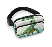 Sac banane imprimé tortue de dessin animé pour entraînement, voyage, course décontractée, course à pied, randonnée, cyclisme, motif tortue de dessin animé, 7,9 x 13 cm, Motif tortue de dessin animé,