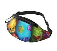 Sac banane imprimé œufs de festival pour homme et femme, sac banane avec sangle réglable pour la randonnée, la course, les voyages, le cyclisme, Noir , Taille unique, Sac à dos de