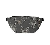 Sac banane imprimé Wolf motifs Accessories02 avec sangle réglable pour voyage, course à pied, randonnée