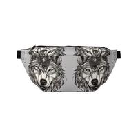 Sac banane imprimé Wolf motifs Accessories03 avec sangle réglable pour voyage, course à pied, randonnée