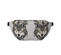 Sac banane imprimé Wolf Motifs Accessories04 avec sangle réglable pour voyage, course à pied, randonnée