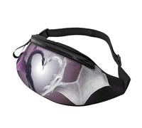 Sac banane imprimé yeux de hibou enneigé avec prise casque et ceinture réglable pour voyage, course à pied, jogging, entraînement, randonnée, Dragons violets et écrits, One Size, Imprimé