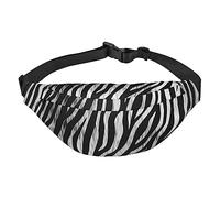 Sac banane imprimé zèbre pour homme et femme, sac banane léger et réglable pour voyage, randonnée, cyclisme, Noir , Taille unique