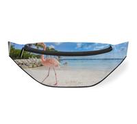 Sac banane Island Beach Flamants roses pour femmes, hommes, filles, garçons, enfants, sac banane pour voyage, sport, course à pied, couleur, M
