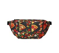 Sac banane italien avec ceinture réglable pour homme et femme Motif pizza et ingrédients, multicolore, Taille unique, Sac à dos de
