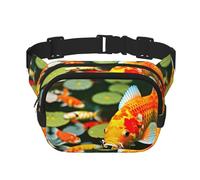 Sac banane japonais avec extension pour homme et femme avec poches zippées, noir, One Size