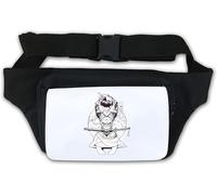 Sac banane japonais avec motif loup samouraï Blanc