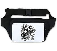 Sac banane japonais Samurai Skater Urban Skateboard Graphique Blanc