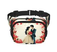 Sac banane Just Married - Petit sac banane tendance - Léger - Pour femme et homme - Pour la course à pied, l'entraînement, la randonnée, les voyages